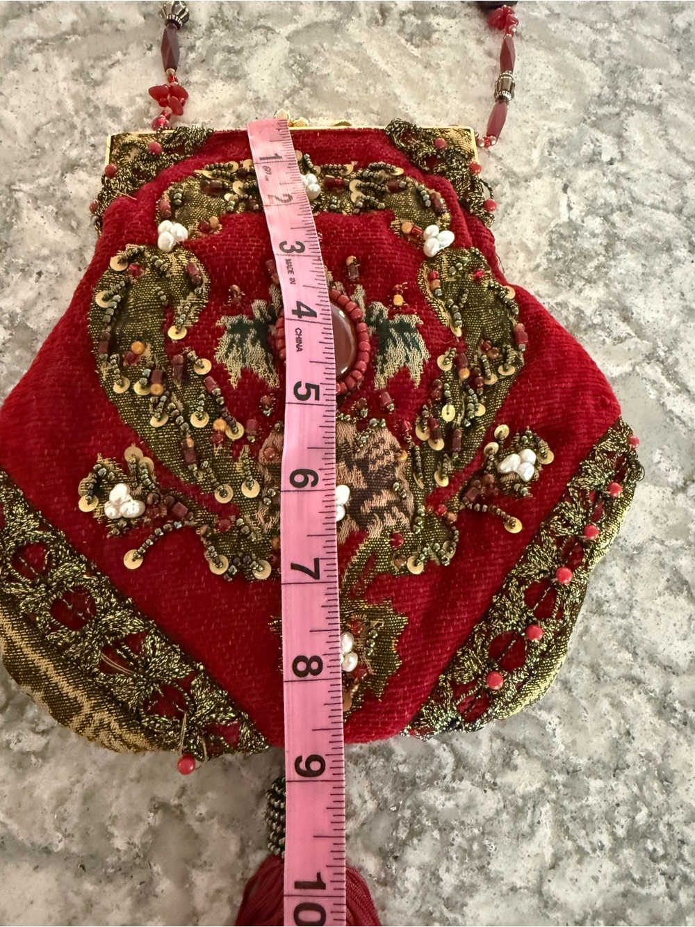 MARY FRANCIS VINTAGE BEADED TAPESTRY HANDBAG - Picture 3 of 8